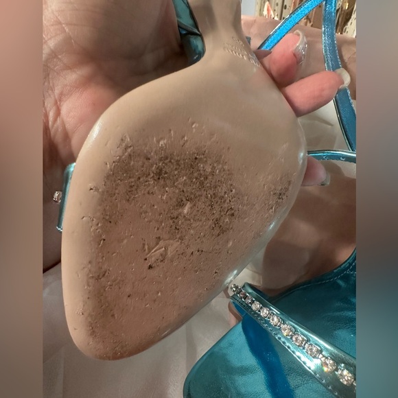 🦢Miu Miu ankle shoes sandals with crystals  size 38 worn once - Picture 10 of 11